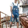 Mäns jeans denim shorts Summer Bib Hole Overdimensionerade arbetskläder Fler storlekar S-4XL 5XL för män