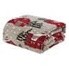 Blankets Christmas Blankets Xmas Coral Fleece Blankets Plaids Stripeds Splicing Blanket Red Warm Bed Blanket Fleece Plush for Home Decor 231113
