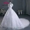 Cristal perlé hors épaule Cap manches femmes robes de mariée belle broderie Appliques grande taille robe de mariée WX0298