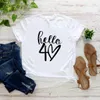 T-shirt femme Hello Forty Shirt Hello 40 Tshirt 40e anniversaire T-shirt anniversaire voyage chemise cadeau d'anniversaire unisexe graphique t-shirts femme t-shirts 230414