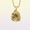 Knight Gothetic Gothetic en acier inoxydable Horse Skull Pendant Collier pour hommes Fashion Animal War Horse Skull Collier BKN07706634938