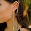 Lampadario pendente Novità Foglie Orecchini Nappe lunghe Clip per orecchio Sier Colore oro Stud per le donne Gioielli regalo Dhs Drop Delive Dhgarden Dhw48