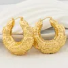 Boucles d'oreilles créoles pour femmes, mode exagérée africaine dubaï, plaqué or 18 carats, grand Style, bijoux, cadeaux de fête, accessoires