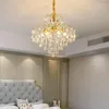 Ljuskronor matsal Champagne Crystal LED Restaurant Lamp sovrum Ljusarmaturer Retro Pendant Chandelier Lighting For Home