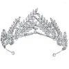 Hair Clips GS11585 European And American Crystal Bride Crown Tiara Zircon Wedding Hairpiece Classic High End Leaves Accessories