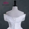 Cristal perlé hors épaule Cap manches femmes robes de mariée belle broderie Appliques grande taille robe de mariée WX0298