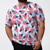 Mens t Shirts USA Flag Shirt Men Fashion Spring Summer Summer Casual sobre tamanho de manga curta o pescoço Independence Day 4 de julho Top