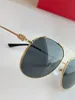 Moda carti Diseñador Cool gafas de sol moda para hombre ojo simple marco dorado sapo espejo piloto polarizado protección UV