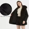 Mulheres pele falsa maomaokong casacos de inverno roupas femininas natural real casaco de pele de raposa parkas forro de coelho jaquetas 231113