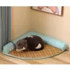 Cat Beds Corner Pet Bed Triangle Summer Cooling Dog Mat Removable Washable Wall Nest Pad Supplies