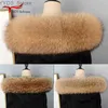 Scarves Real Raccoon Fur Collar Womens Winter New Natural Fur Scarf Men Jackets Luxury Warm Scarves High Quality Detachable Fur Shl YQ231114