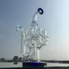 11.8inchs Big Glass Bong Rökning Pipe Klein Recycler Dab Rigs Hookahs Shisha Oil Burner Pipe With 14mm Bowl