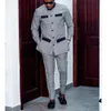 Herrdräkter blazrar Elegant afrikansk stil Mäns lyxdräkt Plaid Rand Single Breasted Suit and Pants 2 Piece Casual Business Suit for Men 231113