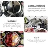 Dubbla pannor rostfritt stål potten grönsaker ångare köksredskap gas spis matlagning elektrisk shabu avdelare hem silver