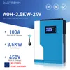 DAXTROMN 3500W OFF 그리드 태양 광 인버터 3.5kW MPPT 100A 450VDC PV 입력 220VAC 24VDC 태양열 충전기 Wi -Fi