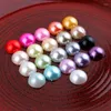 Accessoires pour cheveux, 200 pièces/lot, 12MM, 21 couleurs, résine plastique faite à la main, Imitation de boutons demi-perles à dos plat, perles acryliques pour