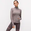 LL Yoga Topps Coat High-End Women's Fall Winter Sports Running Fitness Sweatshirt Track Quick Torking Breattable Standing Neck Picks Cardigan Jacket