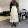 Jupes noir irrégulière Patchwork Tulle fée jupe taille haute Beige Midi longueur printemps été 2023 mode coréenne femmes tendances