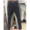 Jeans da uomo 2023 Autunno Streetwear Designer Maschi Marca Strappato Stampa Jean Uomo Hip Hop Hole Personalità Pantaloni Skinny