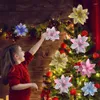Dekoracje świąteczne 5pcs 14 cm brokatowy kwiaty sztuczne Merry Tree Dekoration