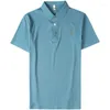 Мужские поло 2023, летняя высококачественная полосатая рубашка-поло с короткими рукавами, индивидуальная повседневная футболка из ледяного шелка с бесшовными лацканами