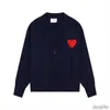 Amis cardigan tröja är jag paris mode amiparis varumärke mens designer stickad svett broderat rött hjärta stor kärlek amisweater women hoodie hoody jort