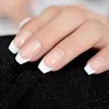 Faux ongles naturel nu blanc français cercueil faux presse sur plat ballerine Art conseils quotidien bureau doigt porter manucure 24 pièces