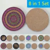 Feest gunst Mandala houten koffiekopkussenbord aangepaste decoratieve biermarkering cadeaus MAT 8 PCS CP04MA021