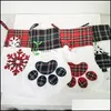 Decorazioni natalizie Calza per animali domestici Zampa di gatto Calzino in cotone Calze a griglia rosse Albero di Natale appeso Pendent Bambini Borsa regalo di caramelle Drop Del Dhpne