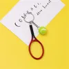 Keychains Simulated Mini Tennis Racket Keychain For Women Men Metal Car Keyring Backpack Ornament Accessories Sports Souvenirs Gifts