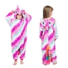 Pyjama kinderen winter stich pyjama kinderen panda dinosaurus nachtkleding eenhoorn kigurumi rompertjes voor jongens meisjes deken slaper baby kostuum 231113
