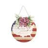 Guirlande de fleurs décoratives en bois pour le jour de l'indépendance américaine Happy USA Cheer 4 juillet 2023 Guirlande de porte US National Home Dec