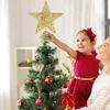 Dekoracje świąteczne Tree Topper Star Gold Srebrny Glitter Pięcioczęściowy wisiorek Świąteczny Ozdoby górne do domu Navidad Decor