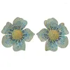 Stud Earrings Retro Petal Female Big Flower Light Luxury Exaggerated Large Flowers Jewelry