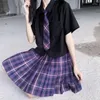 Damenblusen HOUZHOU Kawaii Japanese Fashion Shirt Frauen Cute Harajuku Crop Top Sommer Kurzarm Jk Uniform Bluse Mädchen Teenager