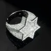 Haute Custom Design Pass Diamond Tester Baguette Moissanit Silber Buchstabe Iced Out Hip Hop Ring Edler Schmuck für Männer