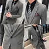 Ternos masculinos Blazers S-5XL Jaqueta Colete Calças Boutique Cor Sólida Casual Escritório de Negócios Slim Mens Terno Noivo Vestido de Casamento Blazer Cintura Casaco Calças 231114