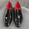 Designer Dress Shoes Patent Leather Red Black Toe Rhinestone Suede Spikes For Men Formal Shoes Business Wedding Party Shoes 38-48 With Box NO495