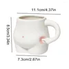 Muggar rolig mjölkmugg kawaii keramisk kreativ nyp magen cup dricka kaffe för gåva vit 300-400 ml r5m4