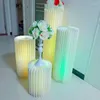 Fournitures de fête Grand événement Décoration de fête Table à dessert pliante en papier avec lumière LED Colonne romaine ronde Guide de route de mariage Support à fleurs