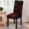 Stoelhoezen Hoes in Mandala-stijl Rekbaar Elastisch Eetkamer Hoes Stretch Keukenkrukken Seat Home Decor De Chaise