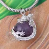 Pendant Necklaces Xinshangmie 16MM Natural Amethysts Round Beads Inlay Chinese Dragon Fashion For Women Jewellery 1Pcs