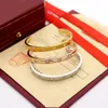 Top quality 316L stainless steel charm bracelet in three colors plated for women wedding jewelry have box stamp