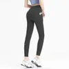 New Women's Yoga Pants Exercício de Fitness Excurbida com calça nua fosca de bolso lateral pêssego Hip Tight Capris Sr4g