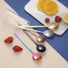 Spoons 304 Stainless Steel Korean Spoon Dessert Tableware Household Soup Coffee Long Handle Solid