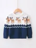 Kvinnors tröjor Children's Christmas Sweater Girls 'Active Pullover Cute Sticked 2023 Autumn and Winter Boys' Cartoon Elk 231113