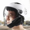 Cascos de motocicleta Casco facial Viseras de doble lente abierta Hombres Mujeres Verano Bicicleta de carretera eléctrica Scooter Moto