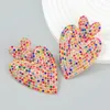 Stud Digadagu Metallic Colorful Heart Earrings Women's Pop överdrivna dingle örhängen Party Syckel tillbehör 230413