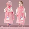 Raincoats Kids Raincoat Waterproof Rain Poncho Cartoon Unicorn Dinosaur Children School Student Rainsuit pojkar och flickor reser regnkläder 230413