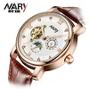 Wristwatches Nary Automatic Self-Wind Mechanical Men Watch 3ATM Waterproof Sapphire Leather Men's Business Wrist Relogio Masculino